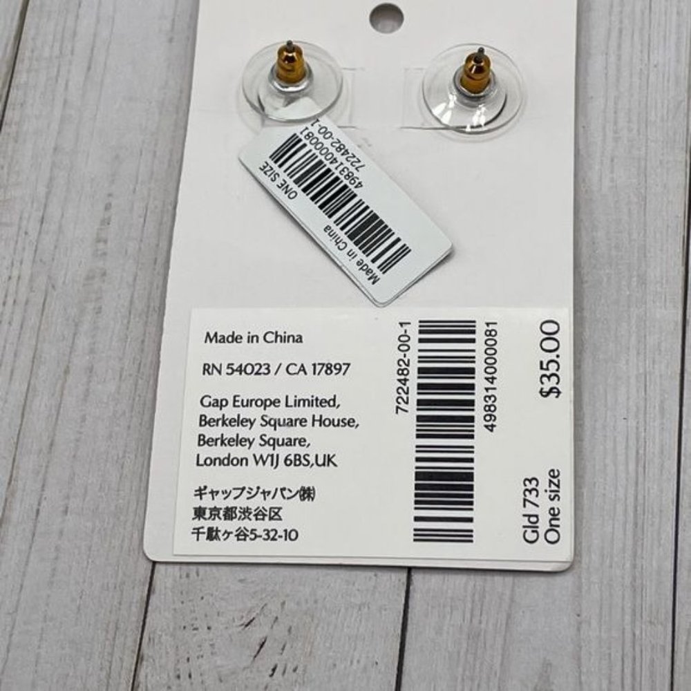 NWT Banana Republic Antiqued Gold Tiny Triangle Stud Earrings - Picture 3 of 6